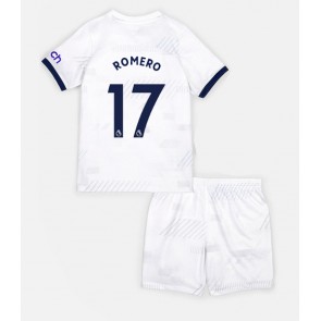 Maillot de foot Tottenham Hotspur Cristian Romero #17 Domicile enfant 2023-24 Manches Courte (+ pantalon court)